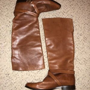 GUCCI BROWN RIDING BOOT KNEE HIGH LEATHER HORSEBIT